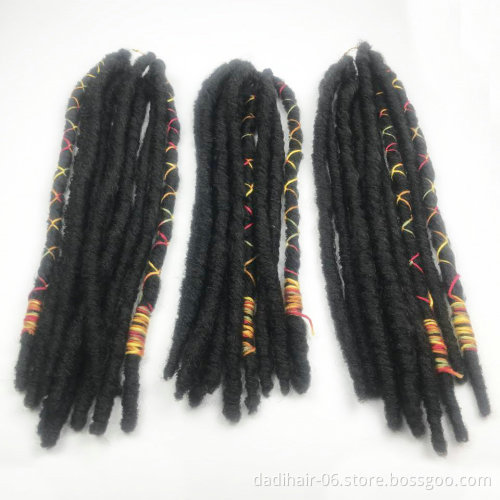factoryBlack Straight Synthetic Crochet Braid hair,pre braided Gold Accent Crochet Bae Locs Braid 18 inch 10 strands 90g